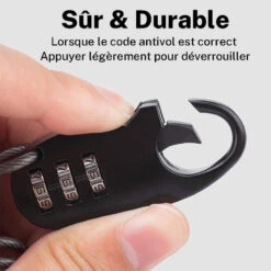 ROCKBROS Câble Antivol Casque Vélo Avec Code à 3 Chiffres Antivol Cadenas Pliable 90 Cm -Enfants Vélos Magasin cable antivol casque velo avec code a 3 chiffres antivol cadenas pliable 90 cm 2