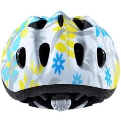Casque Enfant Garçons Filles - Fleurs Blanc Bleu Jaune - Petit -Enfants Vélos Magasin casque enfant garcons filles fleurs blanc bleu jaune petit 2