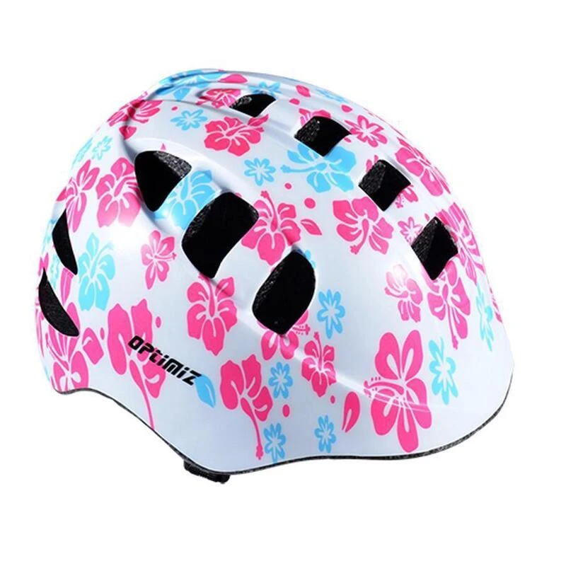 Casque Enfant Optimiz - Fleurs Blanc Rose Bleu - Extra Small 3 Casque Enfant Optimiz - Fleurs Blanc Rose Bleu - Extra Small