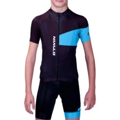 BTWIN Maillot Manches Courtes Vélo Enfant 700 Bleu -Enfants Vélos Magasin maillot manches courtes velo enfant 700 bleu 1