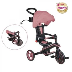 GLOBBER Tricycle EXPLORER 4-en-1 Évolutif & Pliable Rose Pastel -Enfants Vélos Magasin tricycle explorer 4 en 1 evolutif and pliable rose pastel 2