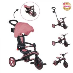 GLOBBER Tricycle EXPLORER 4-en-1 Évolutif & Pliable Rose Pastel -Enfants Vélos Magasin tricycle explorer 4 en 1 evolutif and pliable rose pastel 3