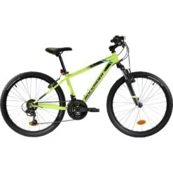 Enfants Vélos Magasin 28 VTT ENFANT ROCKRIDER ST 500 24 POUCES 9-12 Ans Jaune Fluo